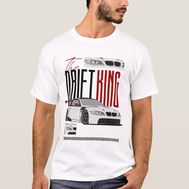 The Drift King - Stylish Racing Car Illustration T-Shirt (Front)