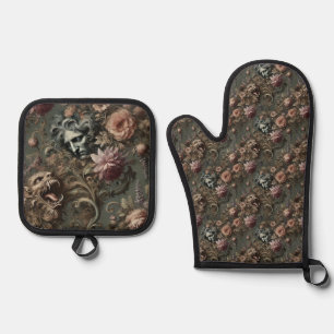 The Driftkeeper’s Paradox – Gothic Victorian Oven Mitt & Pot Holder Set