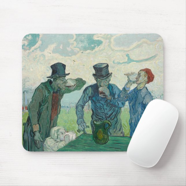 "The Drinkers" by van Gogh Post-Impressionist Mouse Mat (With Mouse)