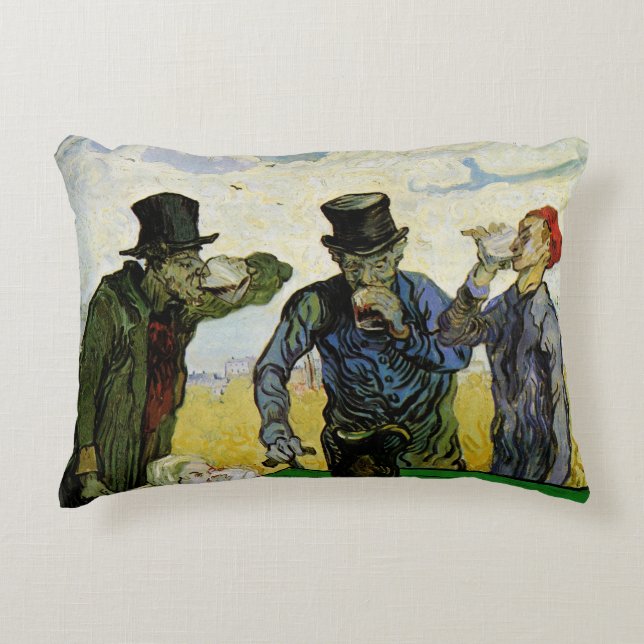 The Drinkers by Vincent van Gogh Decorative Cushion (Front)