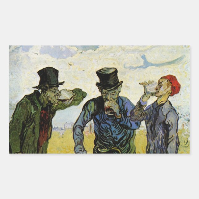 The Drinkers by Vincent van Gogh Rectangular Sticker (Front)