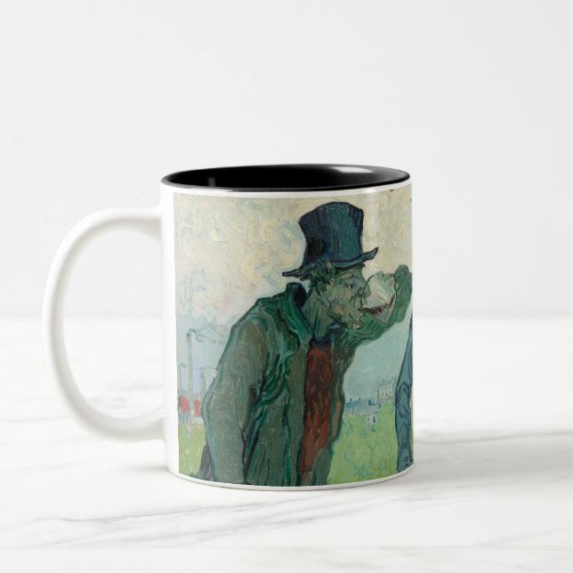 "The Drinkers" – Van Gogh Art Two-Tone Coffee Mug (Left)
