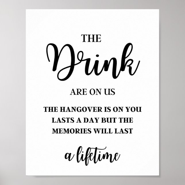 The Drinks Are On Us, The Hangover Lasts A Day Poster (Front)