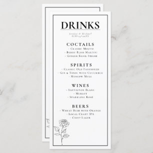 The DRINKS + lovely text  Timeless Bloom   Menu
