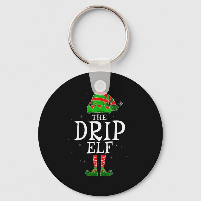 The Drip Elf Group Matching Family Christmas Swag  Key Ring (Front)