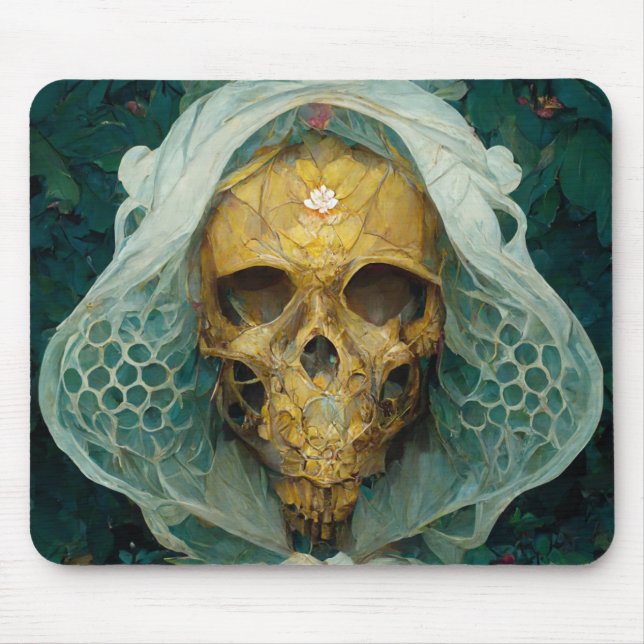 The Drone Bee Skull Fantasy Sci-Fi Mouse Mat (Front)