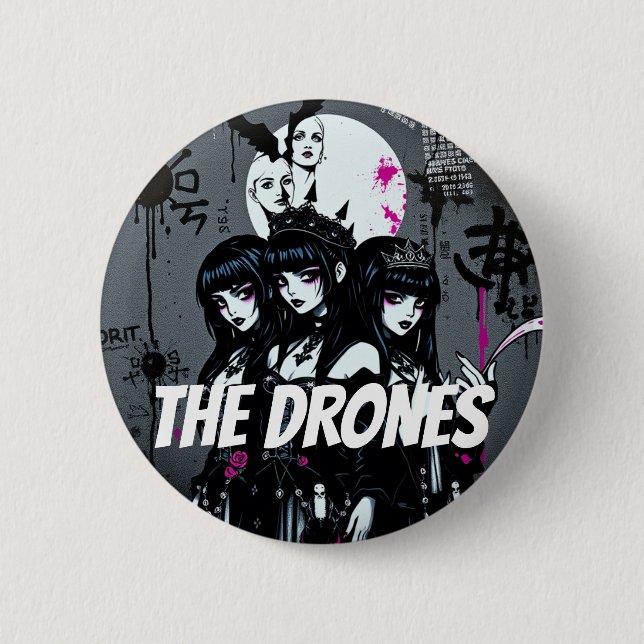 THE DRONES Dark 6 Cm Round Badge (Front)