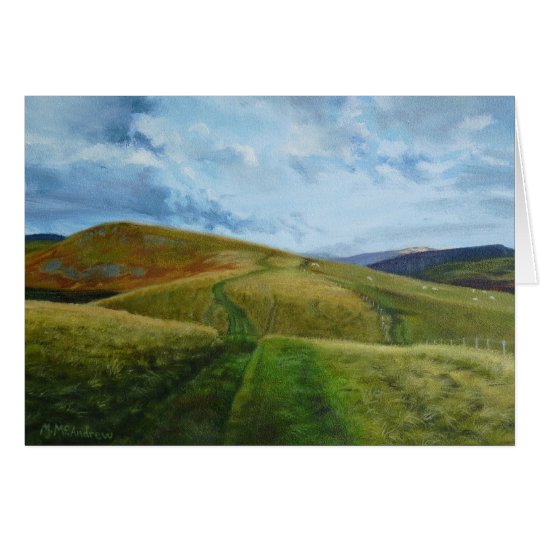 "The Drovers Road" oil Northumberland Card