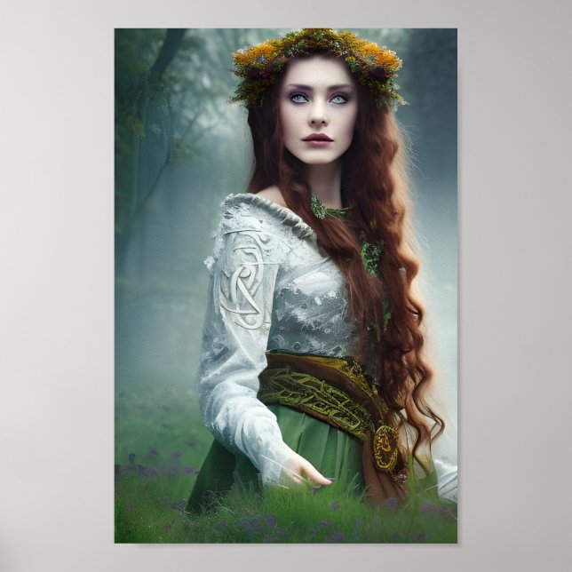 The Druid Queen Fantasy Art Poster (Front)