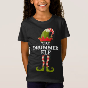 The Drummer Elf Funny Christmas Matching Family T-Shirt