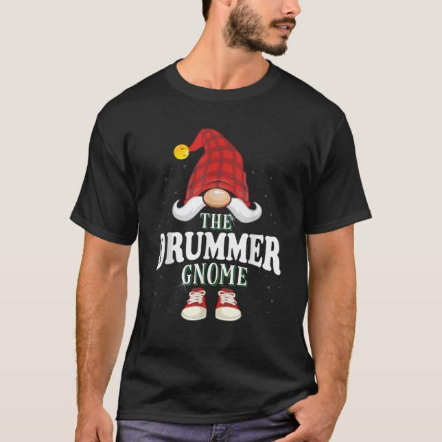 The Drummer Gnome Family Christmas Pajama  T-Shirt (Front)