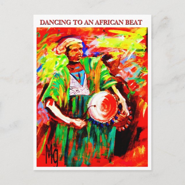 THE DRUMMER MAN 2, DANCING TO AN AFRICAN BEAT POSTCARD (Front)