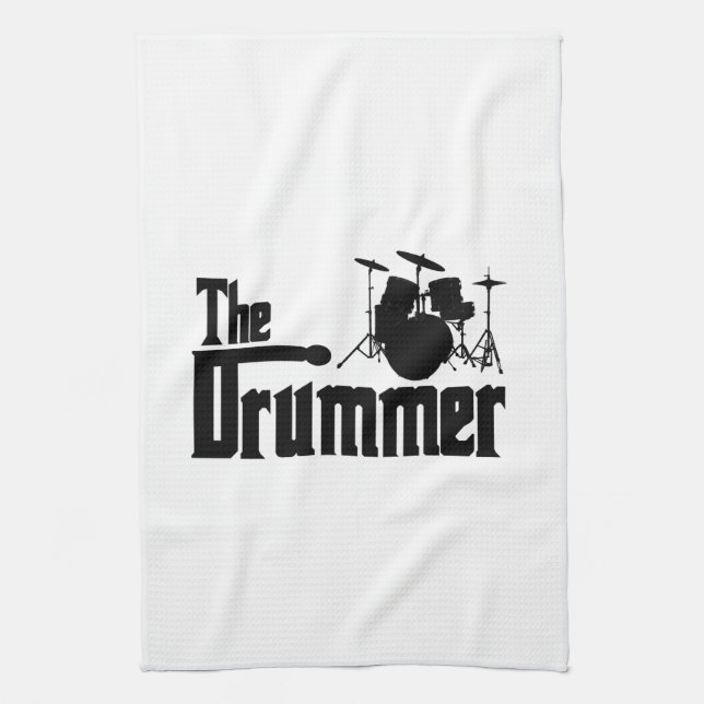The Drummer Tea Towel (Vertical)
