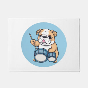 The Drumming Bulldog Beats and Bulldog Grooves Doormat