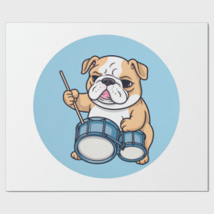 The Drumming Bulldog Beats and Bulldog Grooves  Wrapping Paper