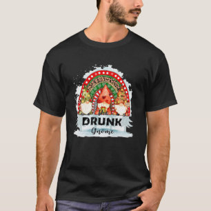 The Drunk Gnome Matching Christmas Rainbow Leopard T-Shirt