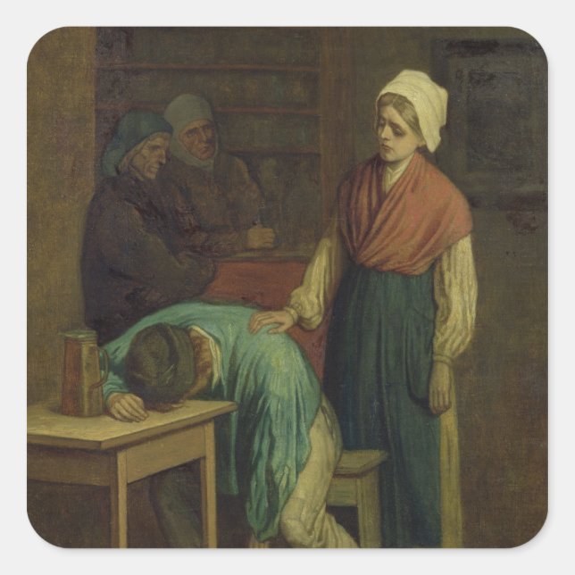 The Drunkard Square Sticker (Front)