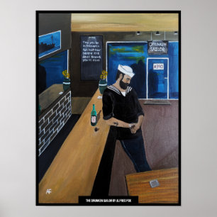 The Drunken Sailor Painting by Alfred Fox Poster