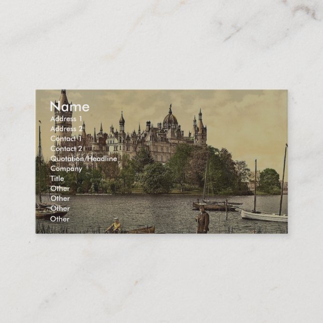 The ducal castle, east side, Schwerin, Mecklenburg Business Card (Front)