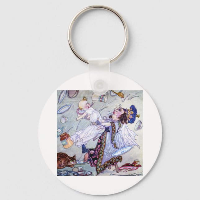 The Duchess and the Pig Baby in Wonderland Key Ring (Front)