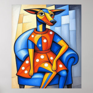 The Duchess sits in her blue chair Poster