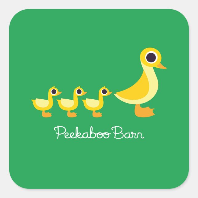 The Duck Family Square Sticker (Front)