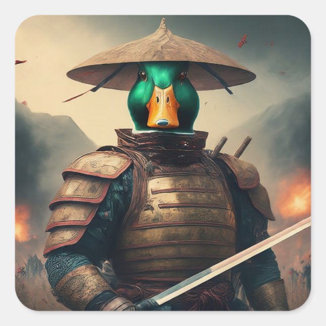 The Ducky Defender Square Sticker (Front)