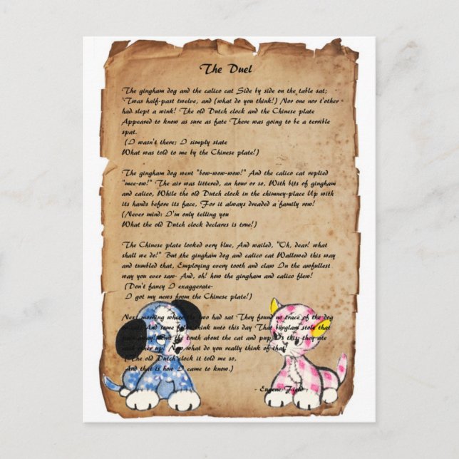 The Duel by Eugene Field postcard (Front)