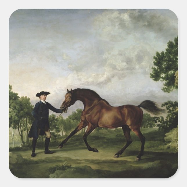 The Duke of Ancaster's bay stallion "Blank" Square Sticker (Front)