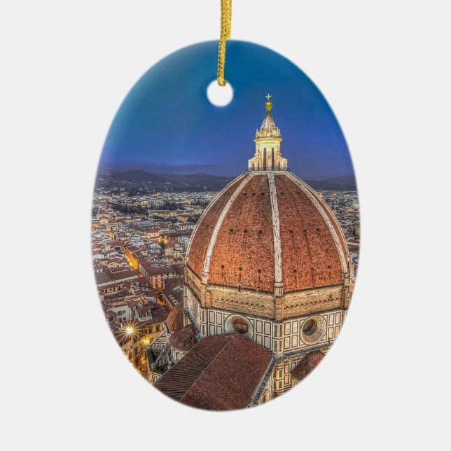 The Duomo in Florence, Italy Ceramic Tree Decoration (Front)
