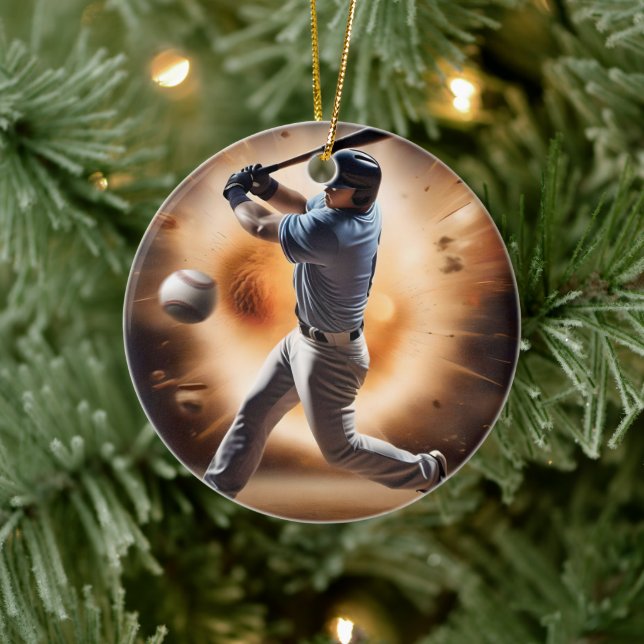 "The Dust-Cloud Showdown: A Pitcher's Fury" Ceramic Tree Decoration (Tree)