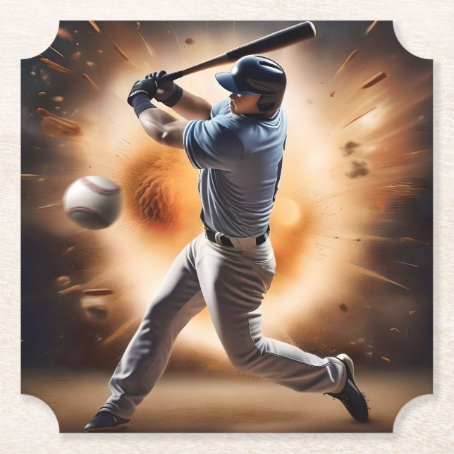 "The Dust-Cloud Showdown: A Pitcher's Fury" Paper Coaster (Front)