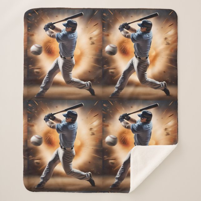 "The Dust-Cloud Showdown: A Pitcher's Fury" Sherpa Blanket (Front)