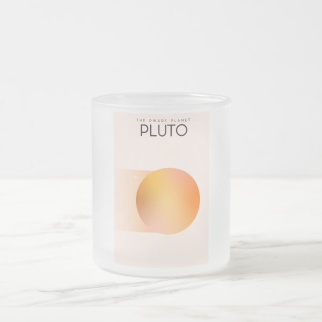 The dwarf planet Pluto Frosted Glass Coffee Mug (Center)