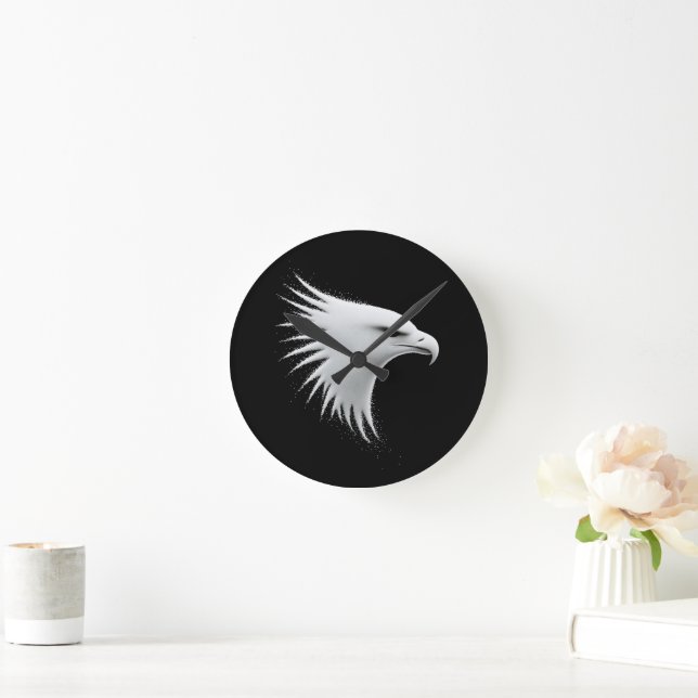 The Eagle - Abstract Wall Art Round Clock (Home)