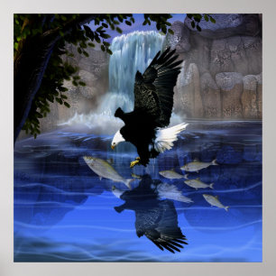 The eagle and the waterfall poster