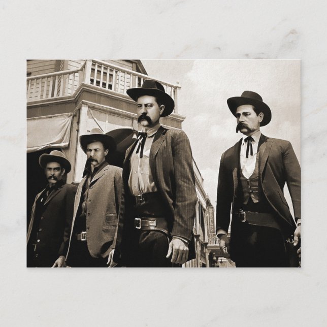 The Earps and Doc Holliday Tombstone Postcard (Front)
