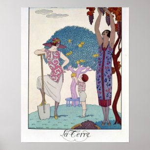 The Earth, 1925 (colour litho) Poster