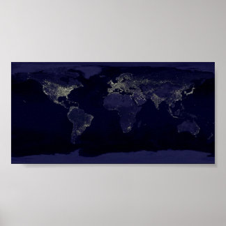 the earth at night poster