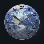 The Earth From Space - 3D Effect - Hebrew Block Round Clock<br><div class="desc">The "Hebrew Essentials, " Consumer Marketplace offers a shopping experience as you will not find anywhere else. Our speciality is Hebrew,  and in our store your will find Hebrew in block,  script,  and Rashi script.  Tell your friends about us and send them our link:  http://www.zazzle.com/HebrewNames?rf=238549869542096443*  ENJOY YOUR VISIT!</div>