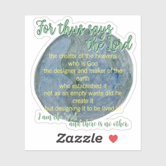 The Earth He Formed Isaiah 45:18 (Sheet)