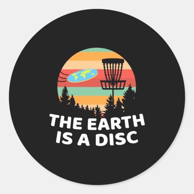 The Earth Is A Disc Golf Classic Round Sticker (Front)