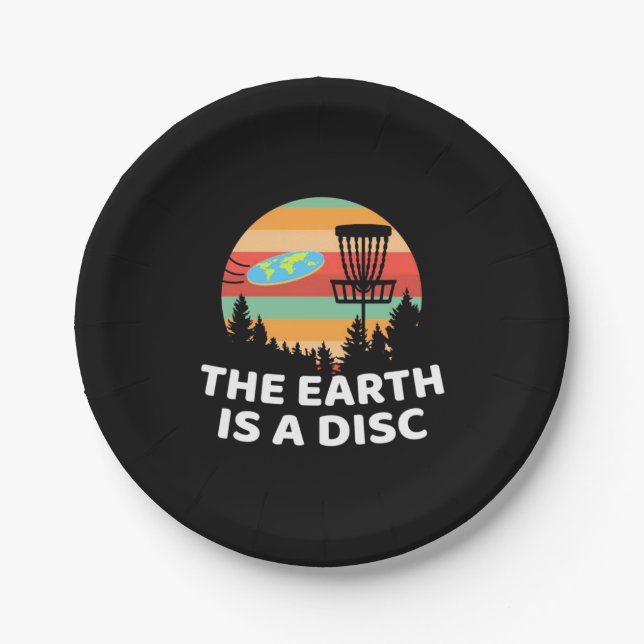 The Earth Is A Disc Golf Paper Plate (Front)