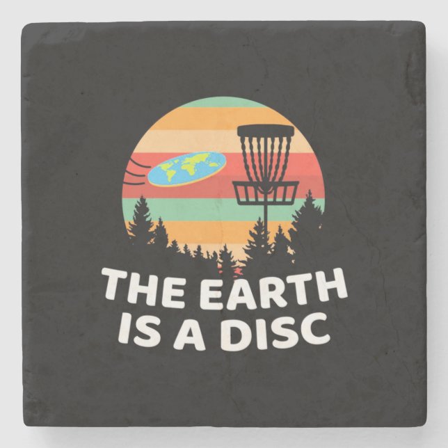 The Earth Is A Disc Golf Stone Coaster (Front)