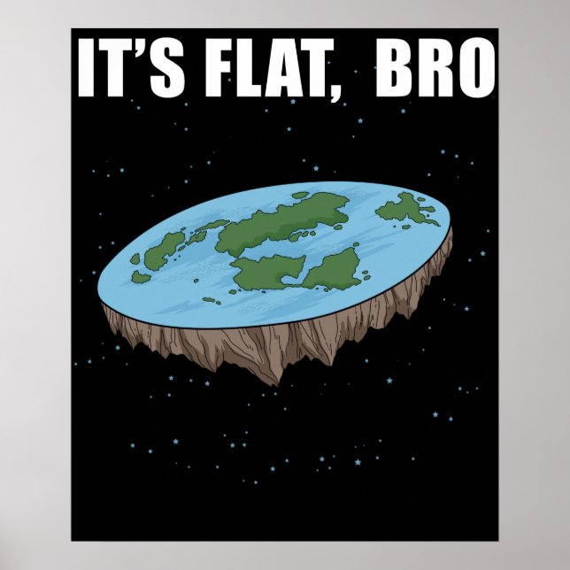 The Earth Is Flat Gifts It's Flat Bro Flat Earth Poster (Front)