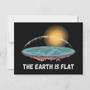 The Earth Is Flat Humorous Theory Postcard