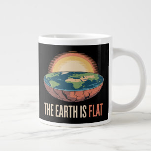 The Earth Is Flat Humourous Theory  Large Coffee Mug