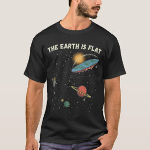 The Earth Is Flat Humourous Theory T-Shirt
