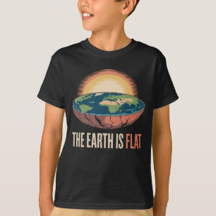 The Earth Is Flat Humourous Theory T-Shirt