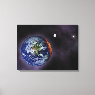 The Earth shown at the outer edges Canvas Print